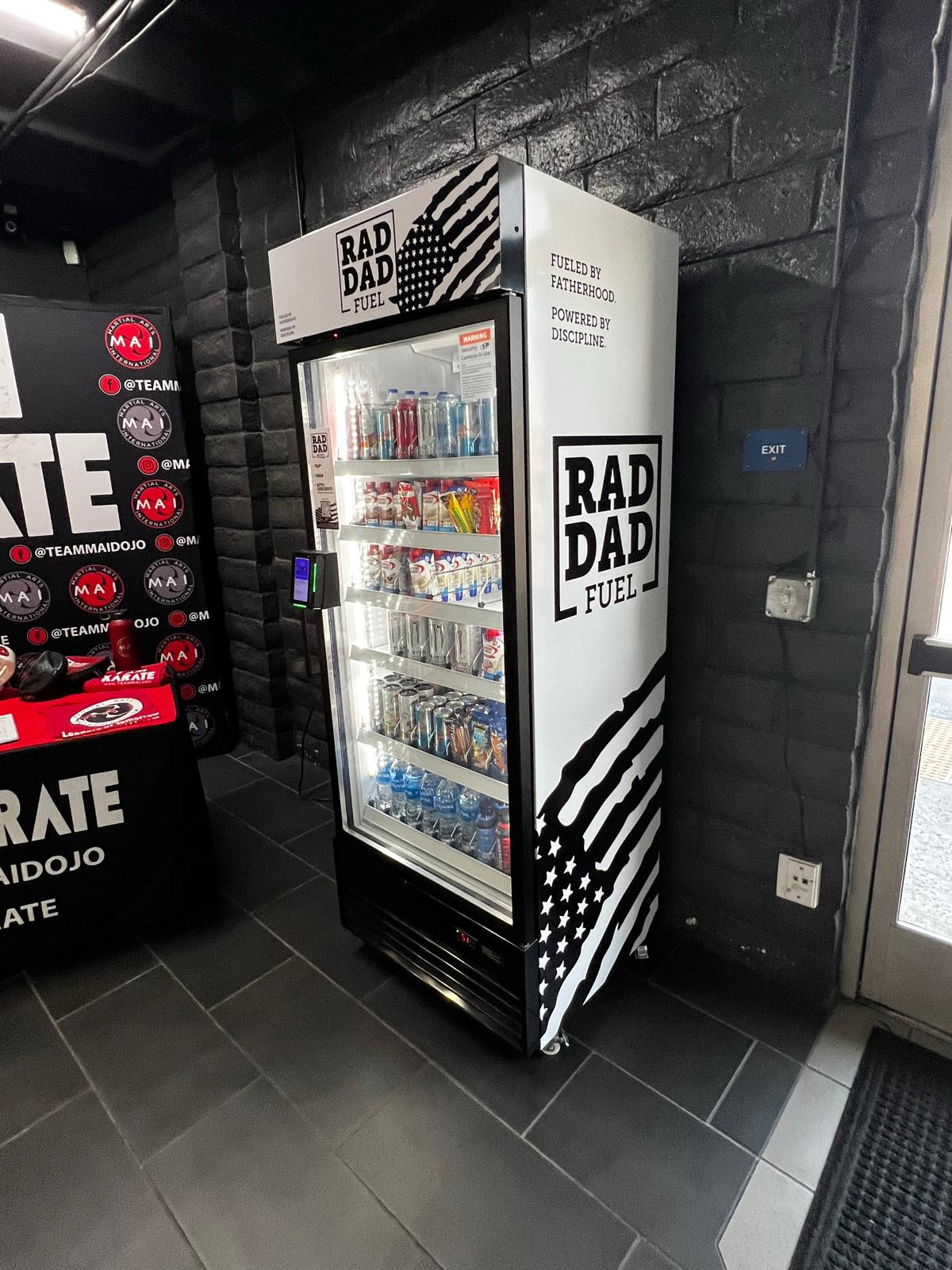 Custom wrapped HAHA AI vending machine — branded retail vending solution
