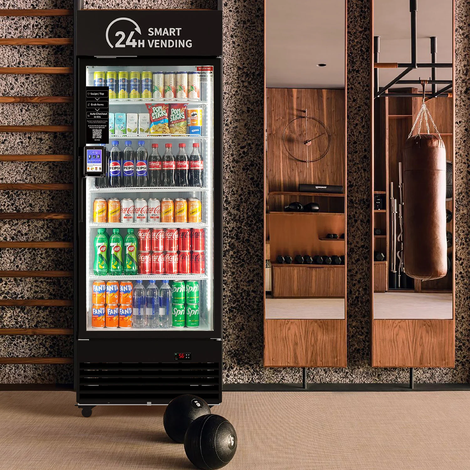 HAHA AI Vending Plus 440 smart cooler in a beverage-focused location